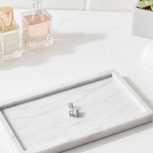 Macy's Silver Pendant with Clear Gemstone